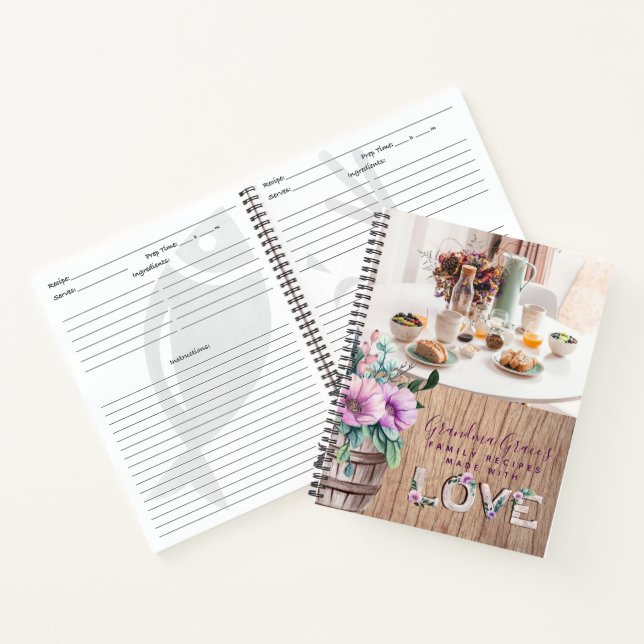 Carnet RECEPES - Heirloom Cadeau grand-mère maman maman (Intérieur)