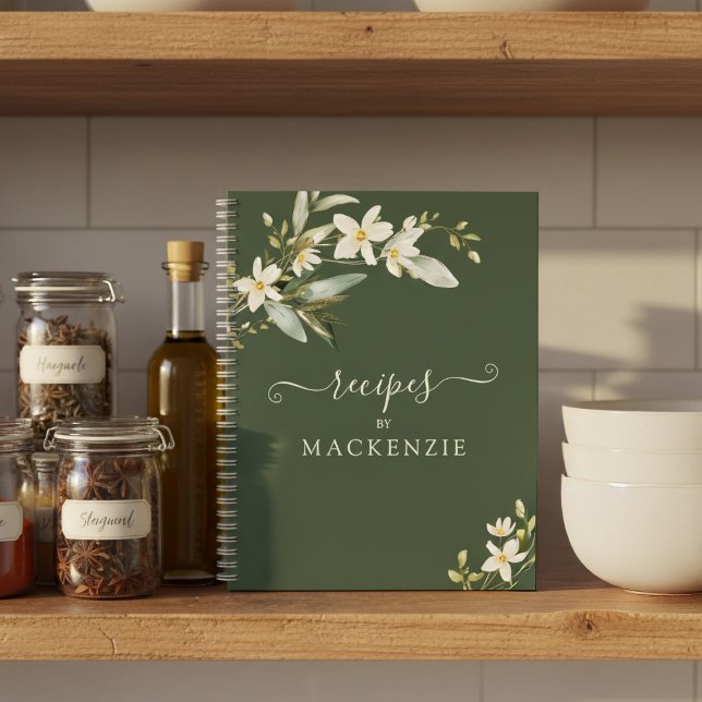 Carnet Recette botanique Fleur sauvage élégante pour fill (Créateur téléchargé)