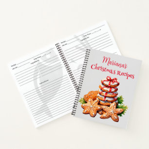 Carnet Recette d'arbre de Noël rouge