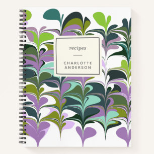 Carnet Recette d'art floral Abstrait violet élégant