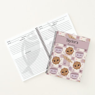 Carnet Recette de biscuits violets Kawaii personnalisée p