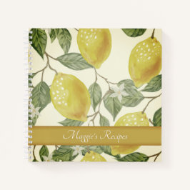 Carnet Recette de citrons jaunes botaniques personnalisés