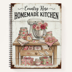 Carnet Recette de cuisine maison Country Rose