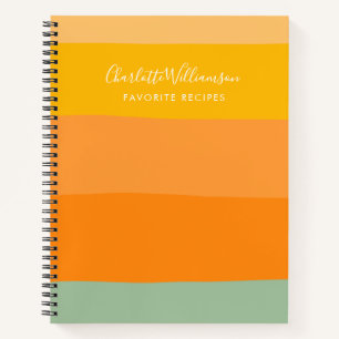 Carnet Recette de famille de rayures chic modernes person