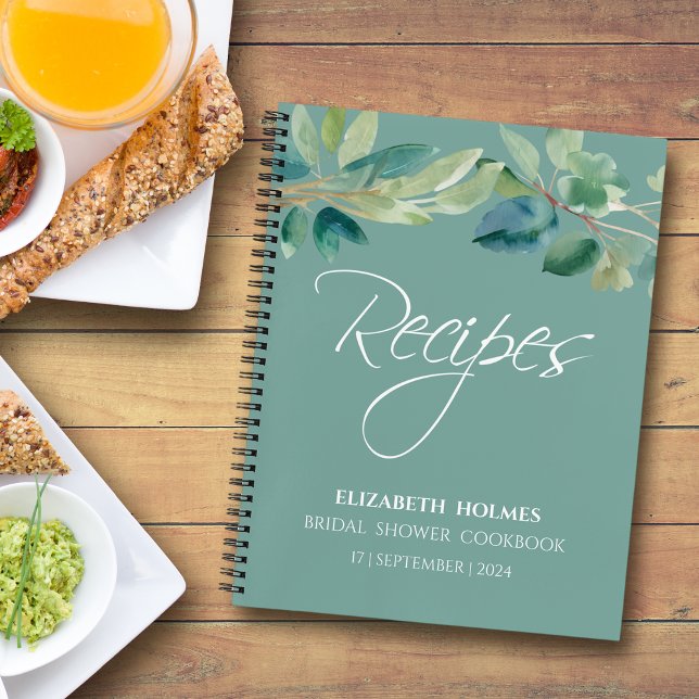 Carnet Recette de Fête des mariées Eucalyptus Aquarelle m (Créateur téléchargé)