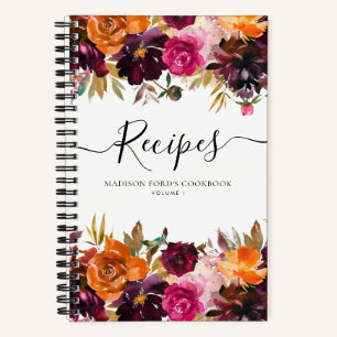 Carnet Recette de fleurs de Bourgogne jaune violet rose à