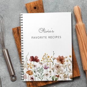Carnet Recette de jolie fleur d'aquarelle de fleur sauvag