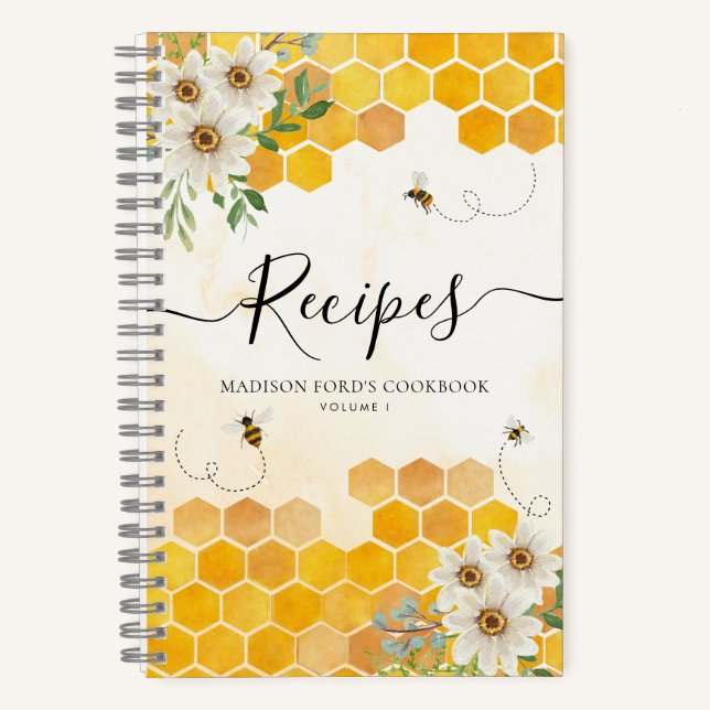 Carnet Recette de miel de fleurs en nid d'abeille Budget  (Recto)