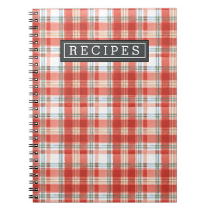 Carnet Recette de Motif d'aquarelle rouge Noël