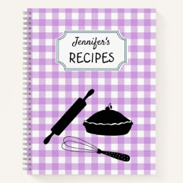 Carnet Recette de Motif Lilac En vichy Plaid personnalisé