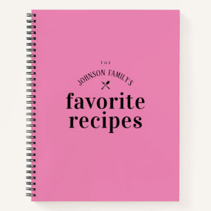 Carnet Recette de nom personnalisé Retro Vintage rose