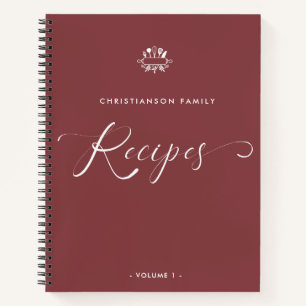 Carnet Recette de script élégant de nom personnalisé