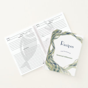 Carnet Recette de tourbillon fluide tartan vert élégant