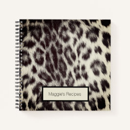Carnet Recette d'impression de léopard guépard noir et bl