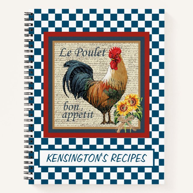 Carnet Recette du coq de la campagne française bleue (Devant)