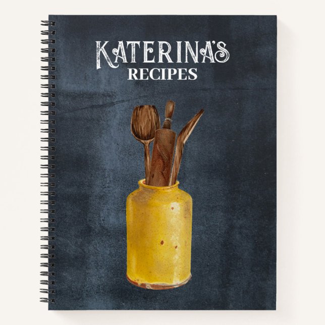 Carnet Recette d'ustensiles de cuisine Retro Chalkboard (Devant)