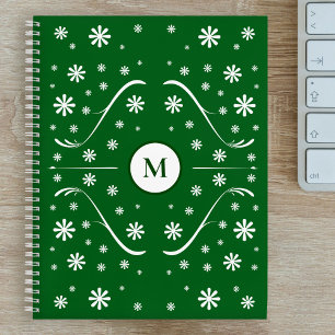 Carnet Recette Emerald Green Flower Power Monogram