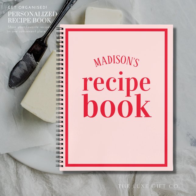 Carnet Recette Fête des mariées rouge et blush tendance (Créateur téléchargé)