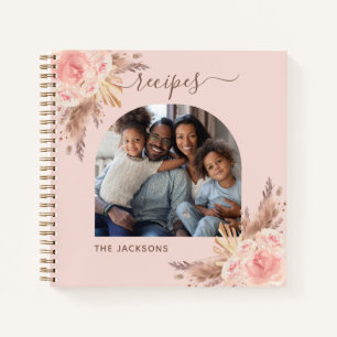 Carnet Recette pampas herbe fleurons roses photo de famil