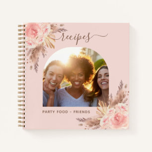 Carnet Recette pampas herbe fleurs roses amis photo