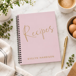 Carnet Recette Personnalisée Blush Minimaliste Élégante