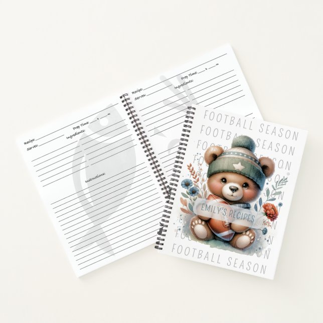 Carnet Recette personnalisée Cute Bear (Intérieur)