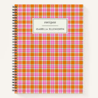 Recette personnalisée Cute Retro Orange Rose Plaid