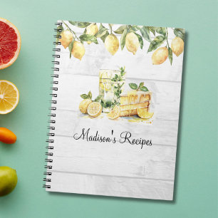 Carnet Recette Personnalisée de Citron Jaune d'Été 
