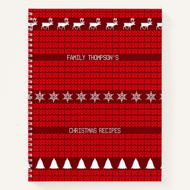 Carnet Recette personnalisée en Sweat blanc vêtu de Noël (Devant)