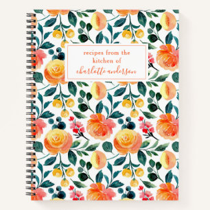 Carnet Recette Personnalisée Fleurie Maison Cuisine Nourr