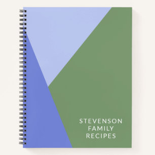 Carnet Recette personnalisée géométrique verte et viol