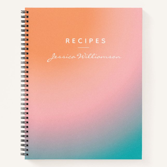 Carnet Recette personnalisée rose chic tendance Boho Grad (Devant)