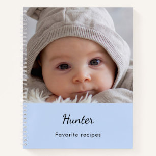 Carnet Recette repas bébé garçon repas photo nom bleu