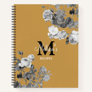Carnet Recette rouge noir blanc Rose moutarde jaune Recet