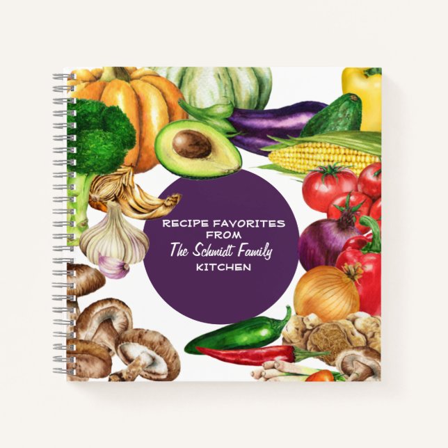 Carnet Recette végétale de l'aquarelle violette préférée  (Devant)