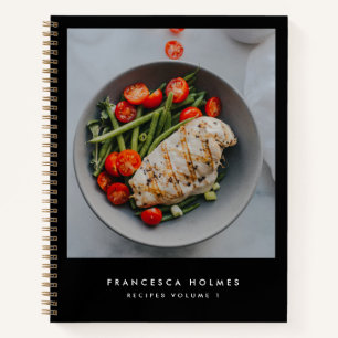 Carnet Recettes Black Modern Style Photo Recette