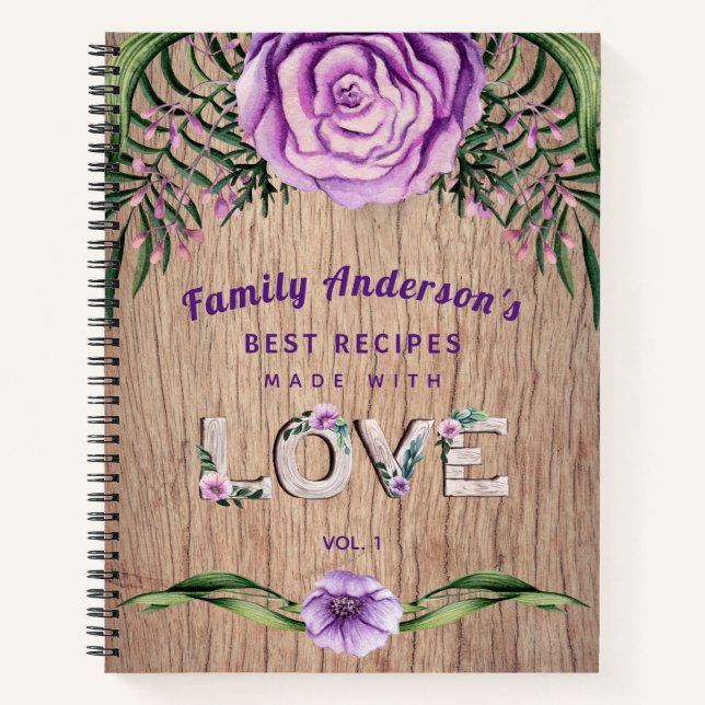 Carnet RECETTES - Cadeau pour famille grand-mère mère per (Devant)