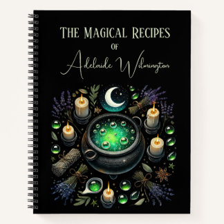 Carnet Recettes Cauldron de sorcières Personnalisées