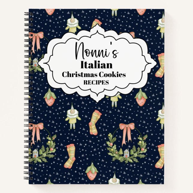 Carnet Recettes de biscuits italiens de Noël de Nonni (Devant)