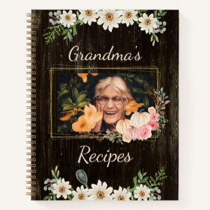 Carnet Recettes de grand-mère rustique avec photo