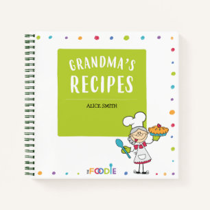 Carnet RECETTES DE GRANDMA Livret Blanc Personnalisé Non