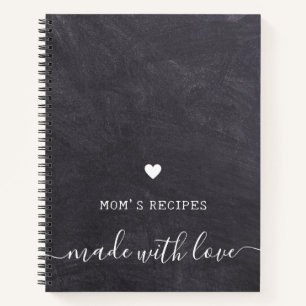 Carnet Recettes de maman faites avec amour Rustique Chalk
