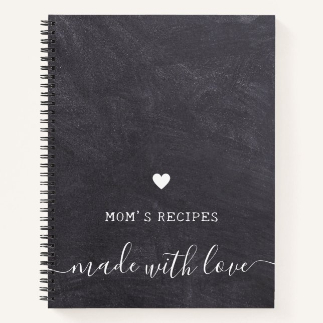 Carnet Recettes de maman faites avec amour Rustique Chalk (Devant)