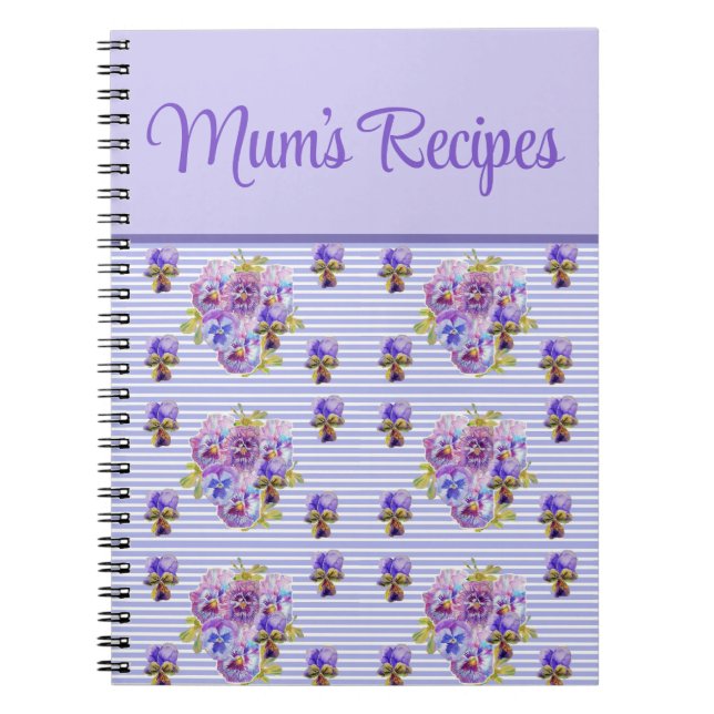 Carnet Recettes de maman Viola Purple Lilac Floral Flower (Devant)