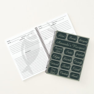 Carnet Recettes de tableau de bord élégantes personnali