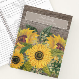 Carnet Recettes de Thanksgiving Fleurs de Tournesol Jaune