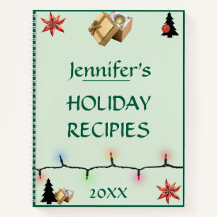 Carnet Recettes de vacances personnalisées mignonnes
