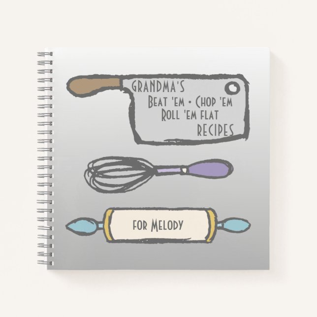 Carnet Recettes des outils de cuisine de grand-mère (Devant)