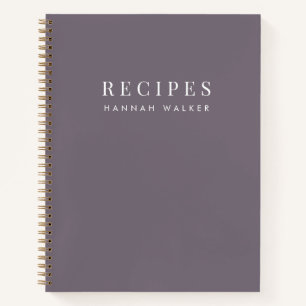 Carnet Recettes Élégant Purple Sophistiqué Minimal