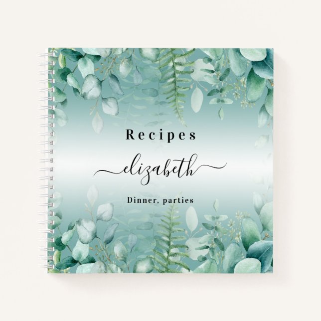 Carnet Recettes eucalyptus vert nom de la forêt (Devant)